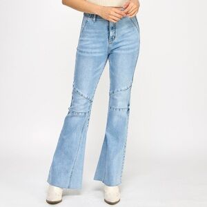 High Rise Flare With Seam Detail Pants